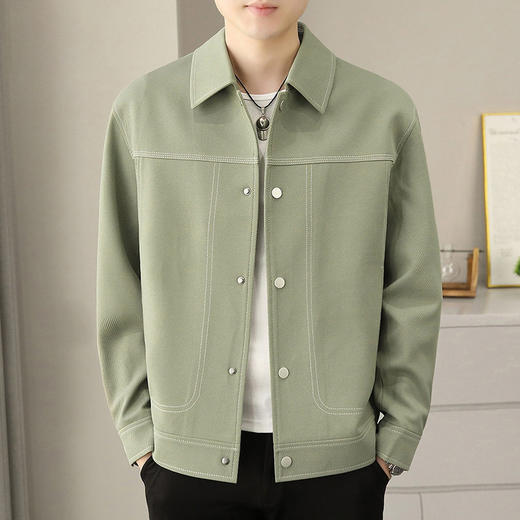 春秋新款男士休闲中厚夹克宽松落肩袖高级感潮流男装青年上衣外套   LSBT-D9816 商品图0