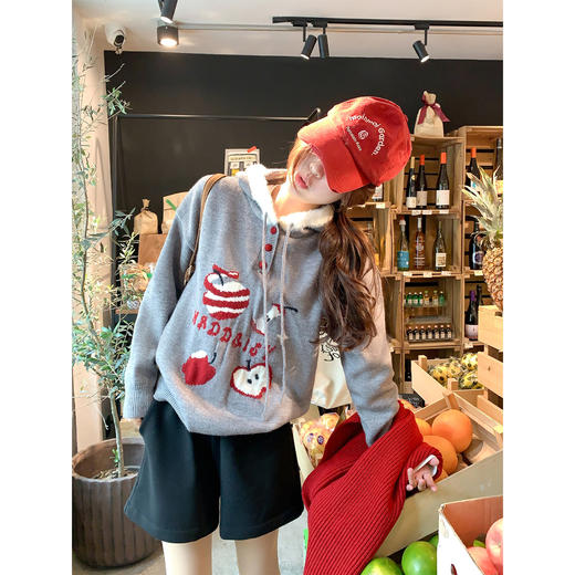 <曾小咸推荐>现货秒杀 ！微信超特！！连帽针织毛衣 日常209.99 立减120 秒杀89.99！！毛呢短裤秒杀59.99！ 商品图1