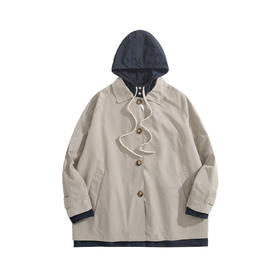 女款棉质连帽双面夹克外套zh017