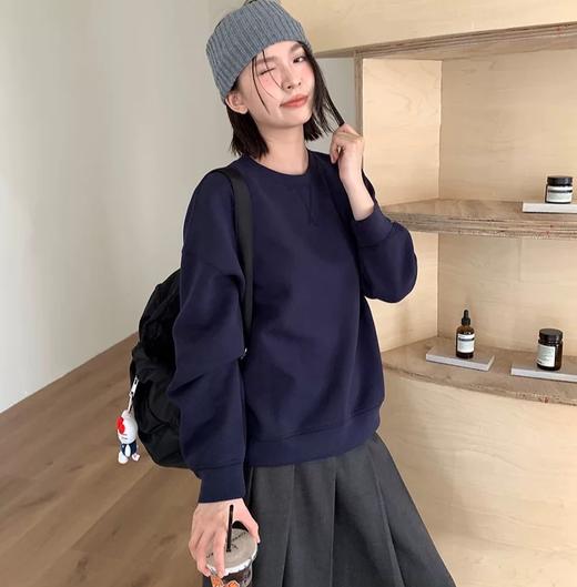 老米优品🎈3-5天发！基础百搭款！《韩系纯色圆领卫衣tee》宽松慵懒，百搭好穿！WY251102B 商品图8