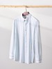 AhhhCotton 100支双股八向弹力蓝绿色宽条纹意式工艺衬衫 商品缩略图0
