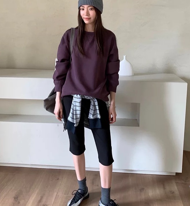 老米优品🎈3-5天发！基础百搭款！《韩系纯色圆领卫衣tee》宽松慵懒，百搭好穿！WY251102B