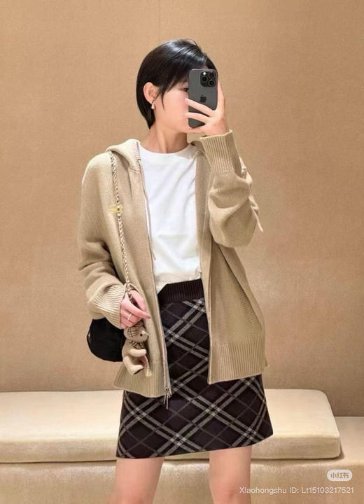 112-6 渠道圆正 BB新款 格纹针织半裙 弹力大 我穿L 商品图0