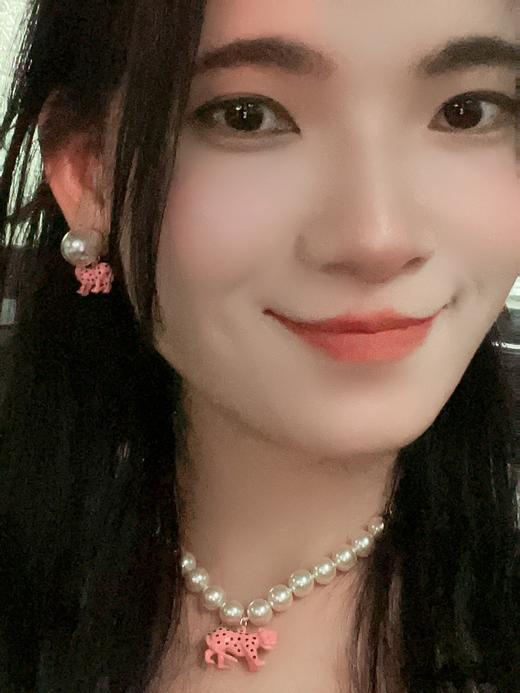 迪家粉豹子珍珠项链耳环 商品图9