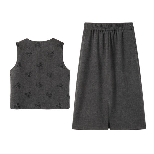 奢姿大码女装2025冬季时尚绣花半身裙套装胖妹妹气质减龄两件套9954953881 商品图1