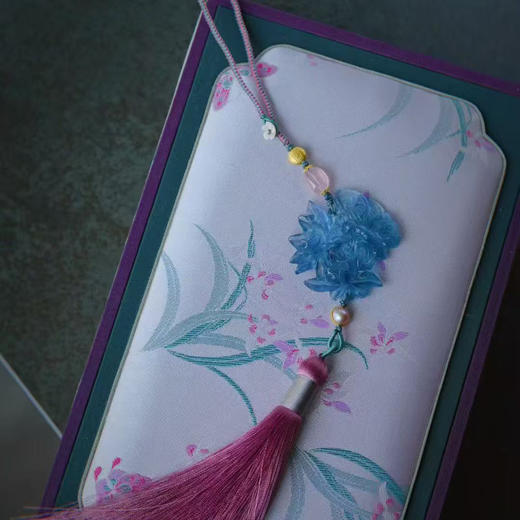 素日手作 莲花蝴蝶魔鬼蓝海蓝宝车挂/包挂 商品图1