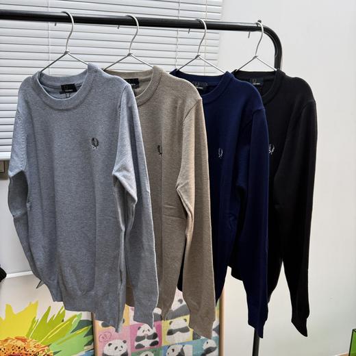 110226男士休闲针织衫2025秋冬宽松纯色麦穗刺绣长袖 商品图2