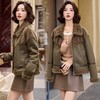 LJLM18015 2025冬装新款时尚气质女装翻领百搭长袖女麂皮绒皮毛一体短外套 商品缩略图0