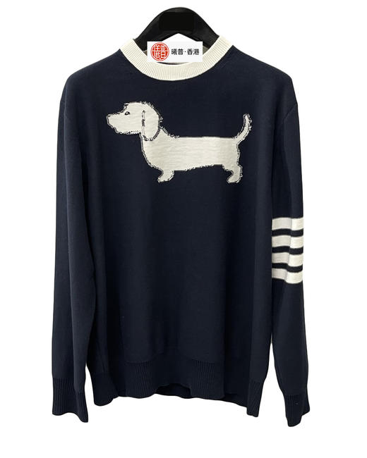 中性款纯棉嵌花针织衫毛衣he022 商品图0