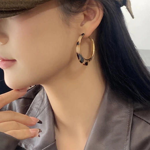 毛绒豹纹金属狂野耳圈耳环-纪念日百货门店同款167595843 商品图1