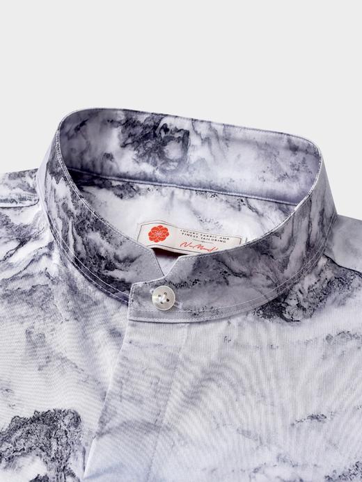 AhhhCotton 80支单股纬向弹力暮青山印花新中式衬衫 商品图1