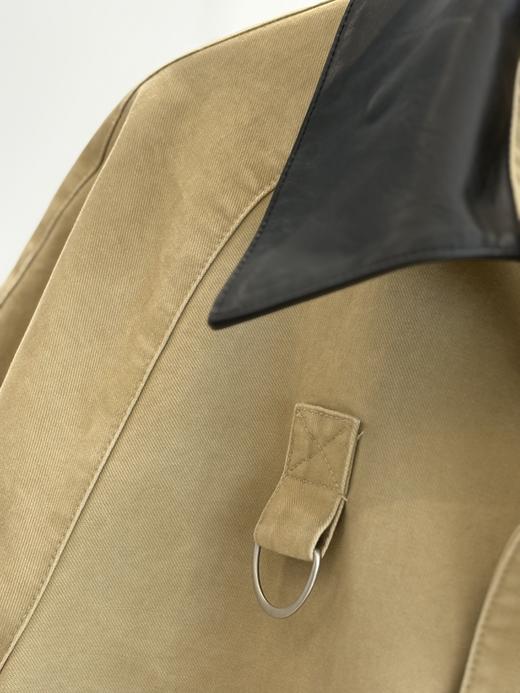 天猫同步【时髦巴恩风】拉夏贝尔/La Chapelle皮质翻领D字环翻盖口袋外套女复古设计感休闲时髦夹克衫 商品图10