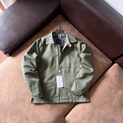 D110237宽松翻领夹克秋季纯色简约男士休闲通勤挺阔上衣外套 商品图2