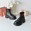 经典鲨2025年冬季专柜新品百搭圆头加绒侧拉链短筒马丁靴女KW230-558021 商品缩略图2