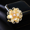 高端重工淡水珍珠金贝壳牡丹花胸针，防走光优雅西装大衣胸花LY 商品缩略图1