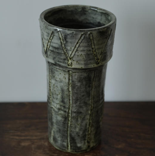 日本中古粗陶花瓶 带签章 商品图1