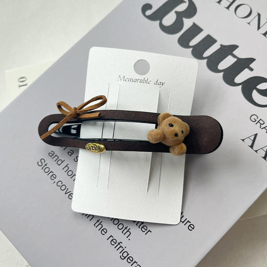 小熊麂皮绒盘发夹盘发夹-纪念日百货门店同款167447103 商品图2
