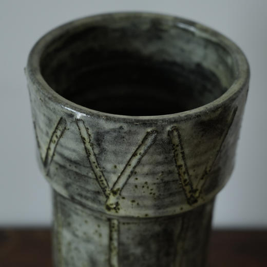 日本中古粗陶花瓶 带签章 商品图2