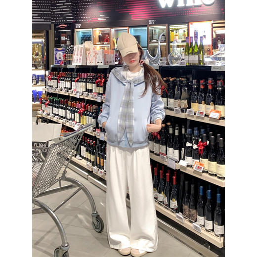 【189元任选2件】现货！蓝色领口系蝴蝶结连帽外套 商品图3