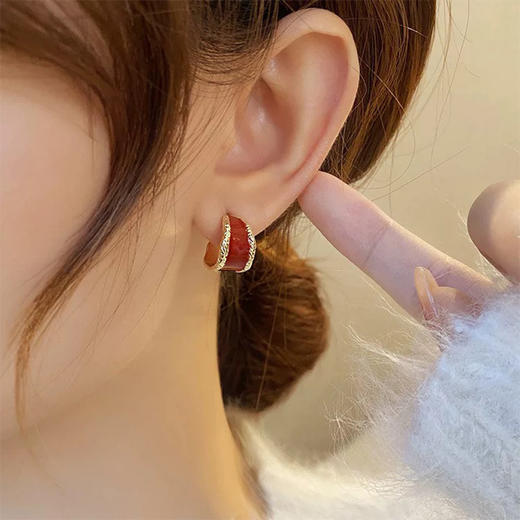 红色系列精致耳圈耳环-纪念日百货门店同款167595721 商品图0