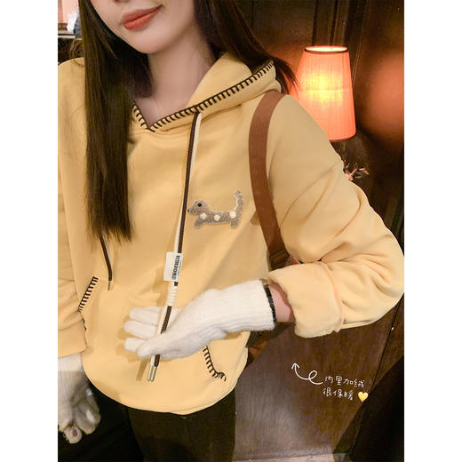 <曾小咸推荐>2.9现货秒杀 ！微信超特价！撞色边加绒连帽卫衣 日常219.99 立减130 秒杀89.99！！ 商品图1