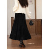 鹿向南「乌梅子酱」黑色复古丝绒半身裙女秋冬新款小个子高腰长裙 商品缩略图3