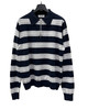 中性款羊毛条纹针织Polo衫he017 商品缩略图0