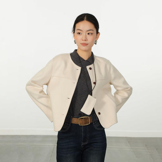 极简带包圆领大衣-纪念日百货门店同款166695826 商品图0