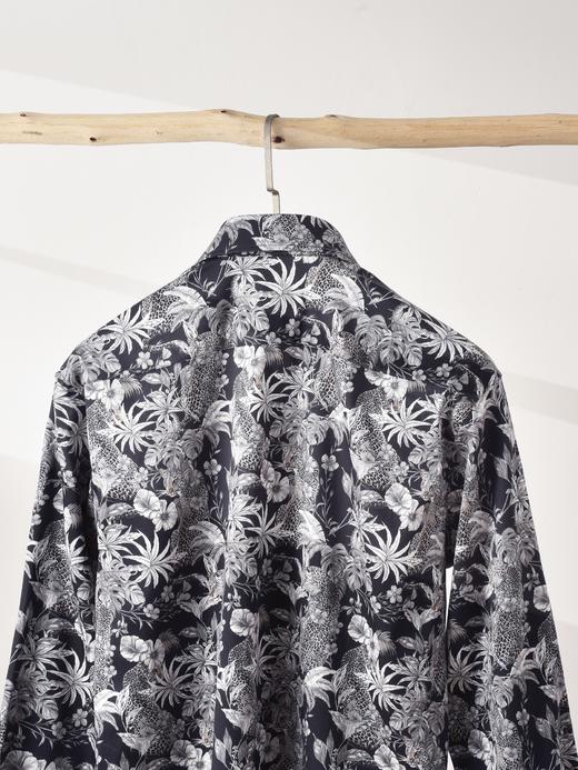 AhhhCotton 80支单股纬向弹力野影印花意式工艺衬衫 商品图2