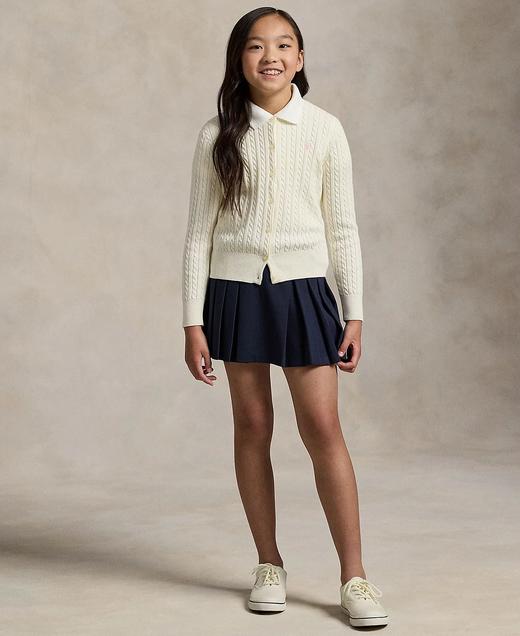 很少折扣！RL拉夫劳伦大童女款麻花针织开衫，小码妹子拍XL（16）加小码妹子拍L（12-14） 商品图5