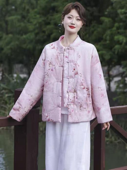 11.11促！！最后数量，即将下架【棉服】100%棉纱款！！新中式国风2025秋冬宽松大码薄款棉服外套-喜出 商品图1