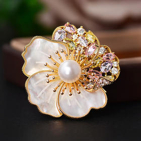 高级感高档淡水珍珠胸花优雅大气西装别针AM-XR15854