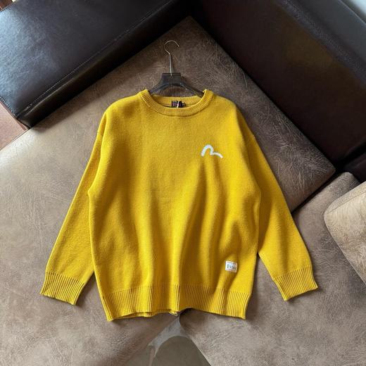 D110234秋冬招财猫嵌花休闲黑色长袖圆领宽松保暖针织衫圆领毛衣 商品图8