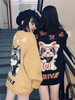 D110234秋冬招财猫嵌花休闲黑色长袖圆领宽松保暖针织衫圆领毛衣 商品缩略图9