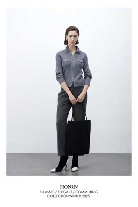 红人HONRN女装 绵羊毛混纺针织开衫Hk58OM186