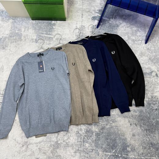 110226男士休闲针织衫2025秋冬宽松纯色麦穗刺绣长袖 商品图1