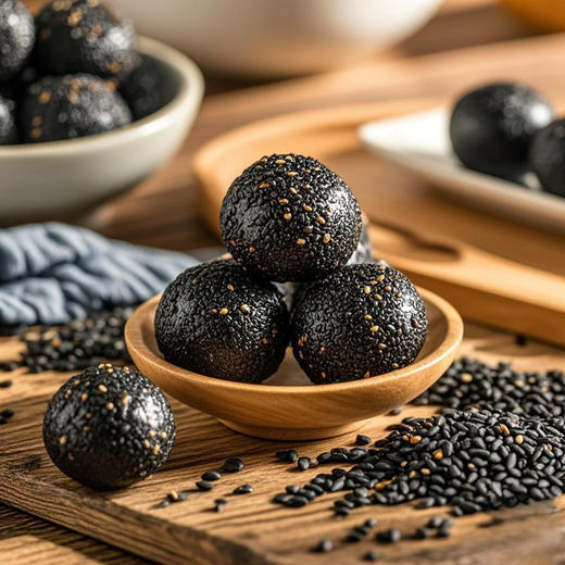 黑芝麻丸，精选优质黑芝麻，每一口都充满了浓郁的芝麻香 商品图1