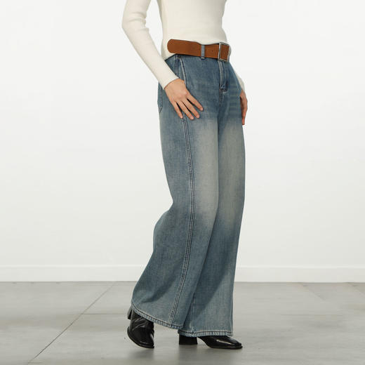 极简复合绒弯刀阔腿裤-纪念日百货门店同款167448878 商品图1