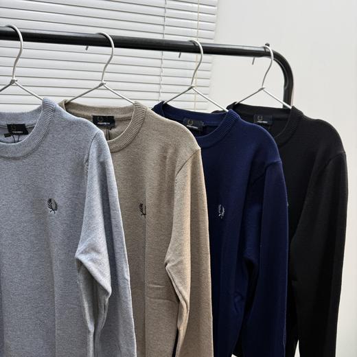 110226男士休闲针织衫2025秋冬宽松纯色麦穗刺绣长袖 商品图3