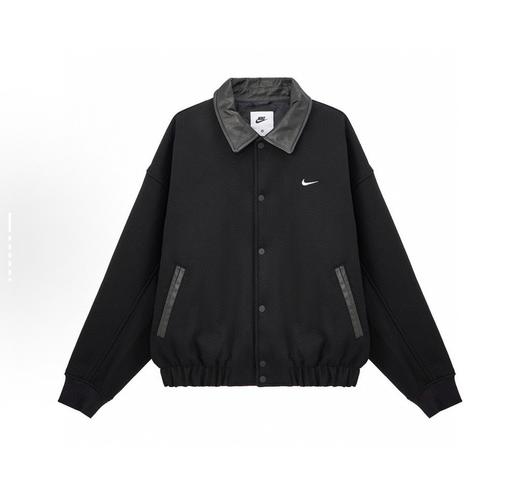 D110233王嘉尔同款Solo Wool Varsity毛呢皮质翻领夹克外套 商品图13