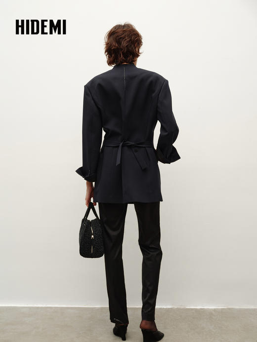 HIDEMI 极简v领双排扣收腰感超显瘦西装外套 商品图7