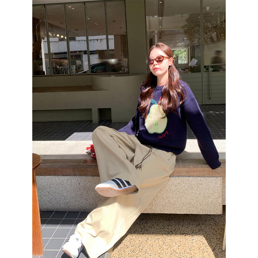 <曾小咸推荐>【现货】韩系刺绣圆领套头毛衣女 特价89.99秒杀！ 商品图4