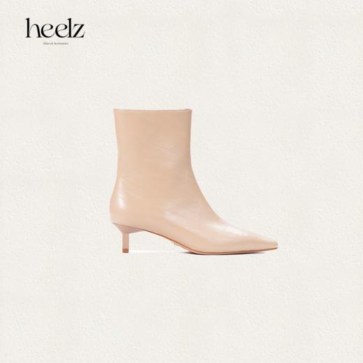 heelz设计师手工鞋履 ｜立构美学H小猫跟鳗鱼纹羊皮短靴4.5公分 商品图3