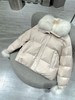 Yves Salomon - DOWN JACKET MADE WITH LORO PIANA FLANNEL/FOX - NEIGE - 女装 - 羽绒服 - 浅米色 商品缩略图0