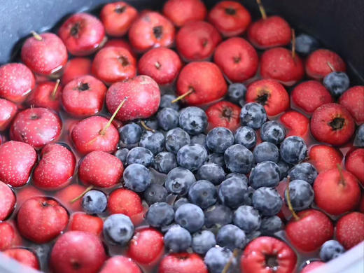 蓝莓山楂苹果棒棒糖（专属小朋友们的———蓝莓🫐山楂🍎棒棒糖，同样的纯手工，没有任何添加剂，成份只有蓝莓山楂苹果和黄冰糖纯净水。十支装） 商品图3
