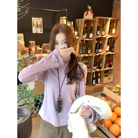 <曾小咸推荐>紫色内搭长袖T恤打底衫