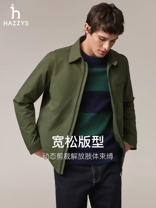 D110237宽松翻领夹克秋季纯色简约男士休闲通勤挺阔上衣外套 商品图11