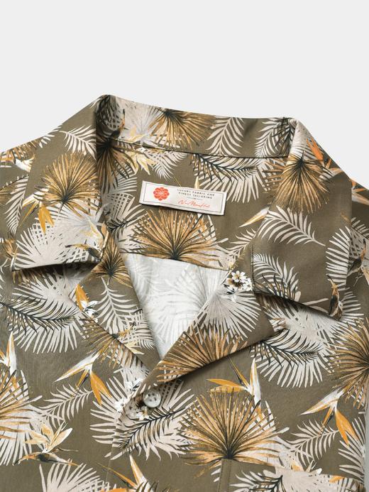 AhhhCotton 80支单股纬向弹力浮光掠影印花古巴领衬衫 商品图1