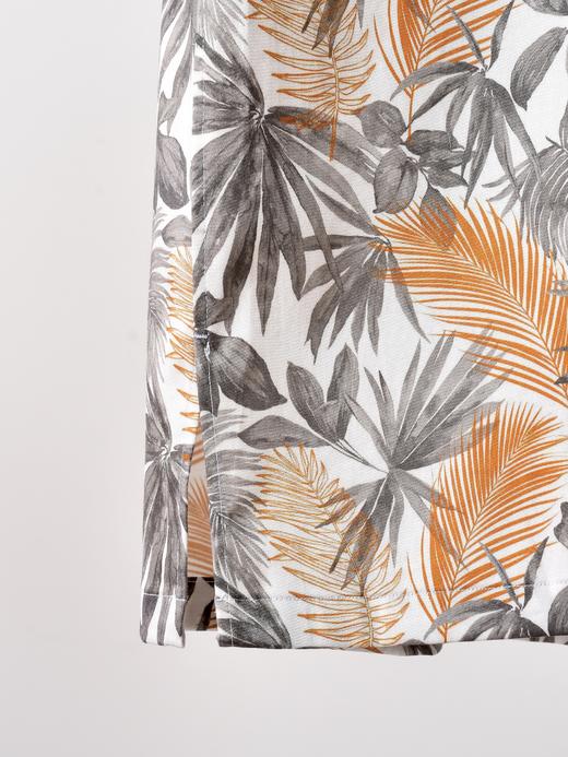 AhhhCotton 80支单股纬向弹力夏威夷桔灰印花古巴领衬衫 商品图3