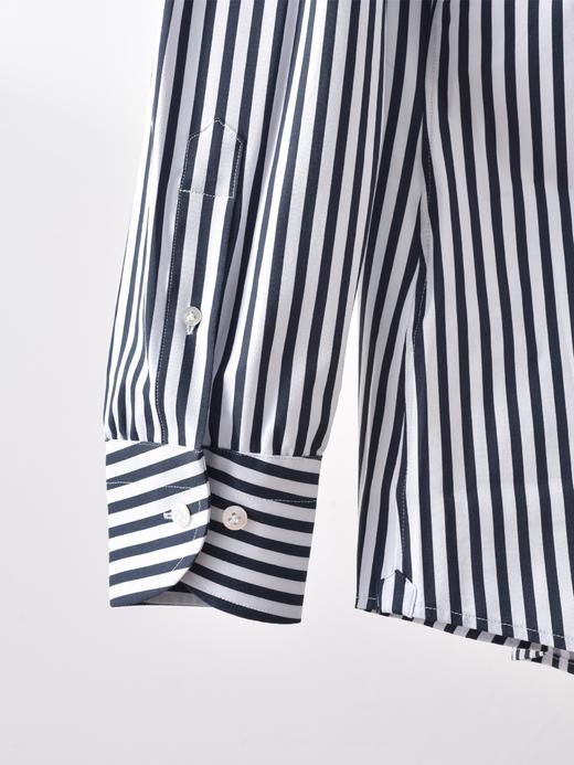 AhhhCotton 100支双股深蓝糖果条纹意式工艺衬衫 商品图4